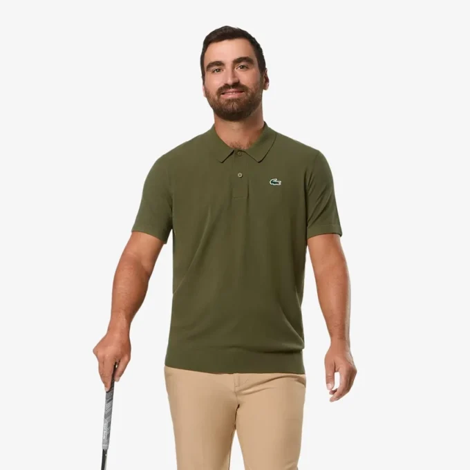 Maglione da golf da uomo a maniche corte con collo a polo Maglione da golf da uomo a maniche corte con collo a polo