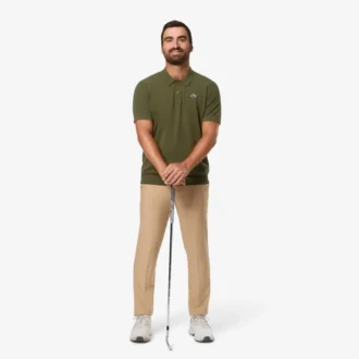 Maglione da golf da uomo a maniche corte con collo a polo