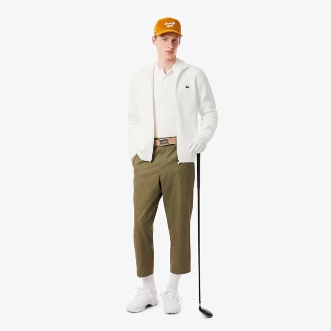 Maglione da golf da uomo in maglia a costine con zip Maglione da golf da uomo in maglia a costine con zip