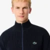 Maglione da golf da uomo in maglia a costine con zip Maglione da golf da uomo in maglia a costine con zip
