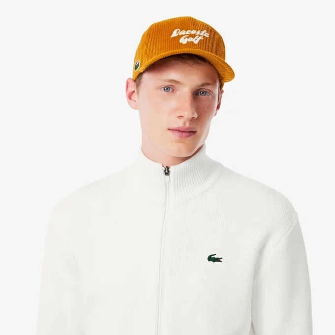 Maglione da golf da uomo in maglia a costine con zip Maglione da golf da uomo in maglia a costine con zip