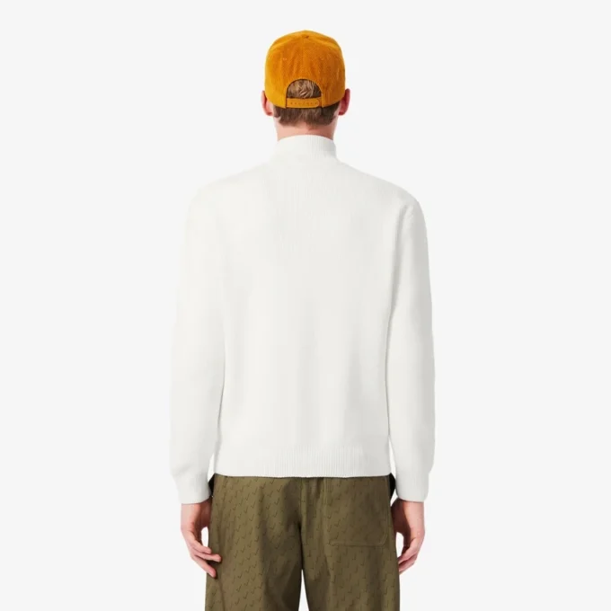 Maglione da golf da uomo in maglia a costine con zip Maglione da golf da uomo in maglia a costine con zip