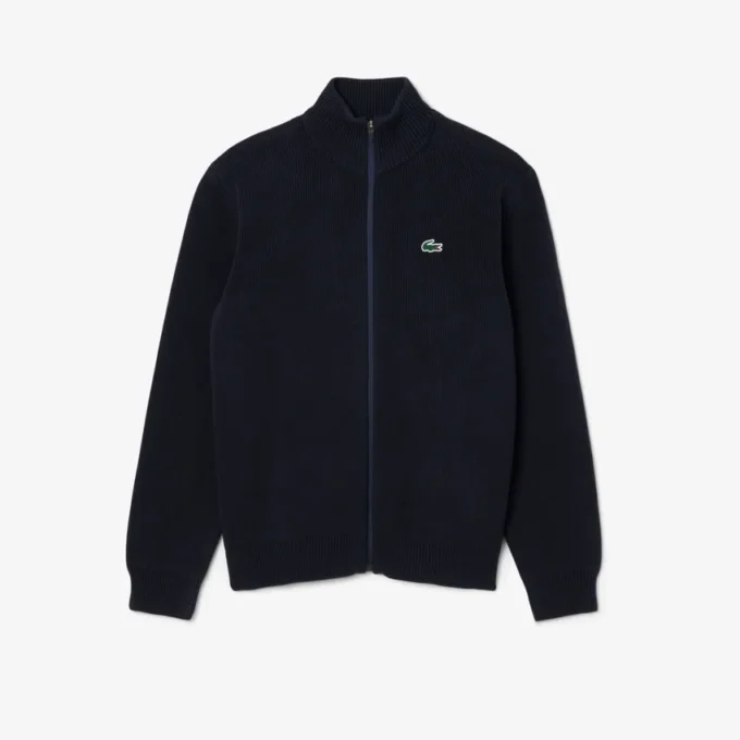 Maglione da golf da uomo in maglia a costine con zip Maglione da golf da uomo in maglia a costine con zip