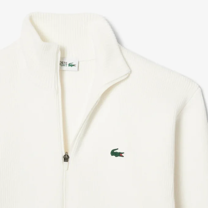 Maglione da golf da uomo in maglia a costine con zip Maglione da golf da uomo in maglia a costine con zip