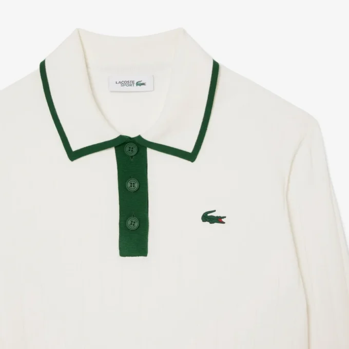 Maglione da golf elasticizzato con collo a polo da donna Maglione da golf elasticizzato con collo a polo da donna