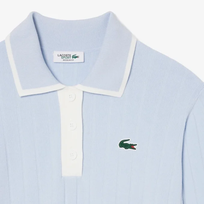 Maglione da golf elasticizzato con collo a polo da donna Maglione da golf elasticizzato con collo a polo da donna