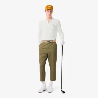Maglione da golf elasticizzato con collo a polo da uomo