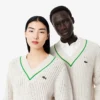 Maglione da tennis unisex a righe con scollo a V Maglione da tennis unisex a righe con scollo a V