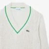 Maglione da tennis unisex a righe con scollo a V Maglione da tennis unisex a righe con scollo a V