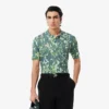 Maglione da uomo a maniche corte con collo a polo e stampa grafica Maglione da uomo a maniche corte con collo a polo e stampa grafica