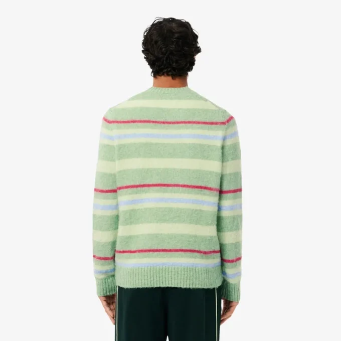 Maglione da uomo a righe in lana di alpaca Maglione da uomo a righe in lana di alpaca
