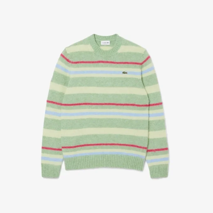 Maglione da uomo a righe in lana di alpaca Maglione da uomo a righe in lana di alpaca