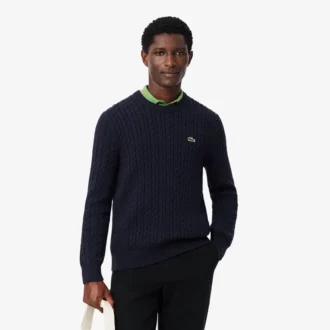 Maglione da uomo in cotone a trecce