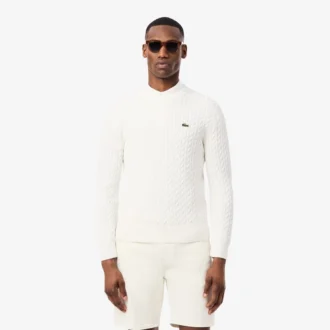 Maglione da uomo in cotone a trecce