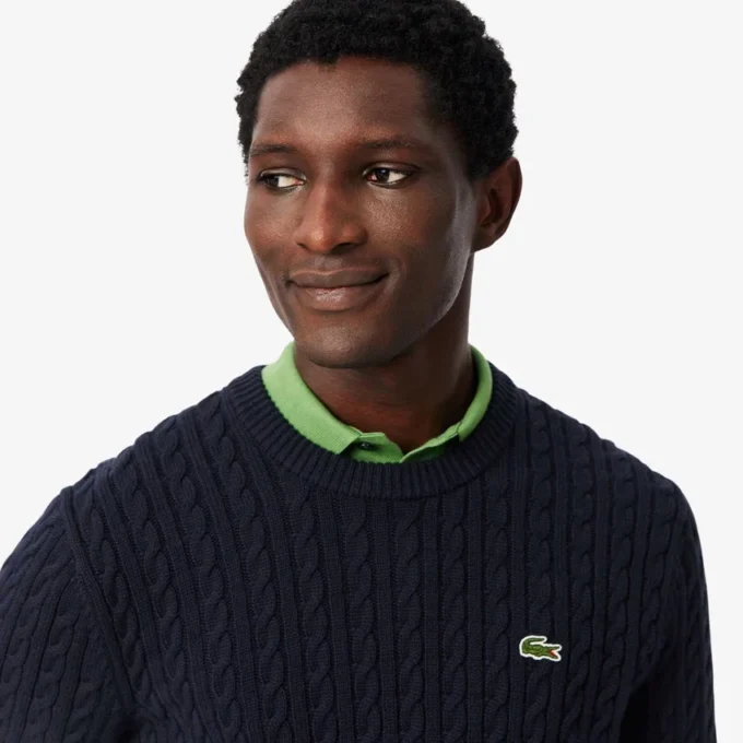 Maglione da uomo in cotone a trecce Maglione da uomo in cotone a trecce