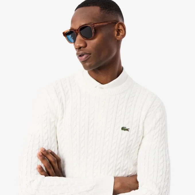 Maglione da uomo in cotone a trecce Maglione da uomo in cotone a trecce