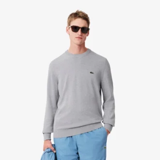 Maglione da uomo in cotone con collo a giro