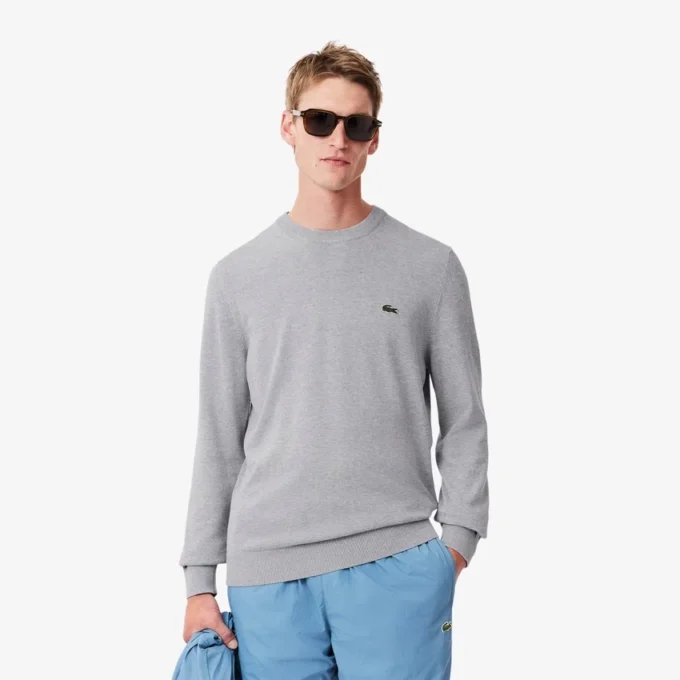 Maglione da uomo in cotone con collo a giro Maglione da uomo in cotone con collo a giro