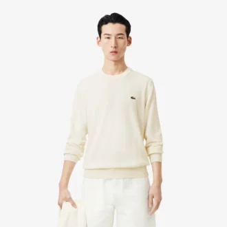 Maglione da uomo in cotone con collo a giro