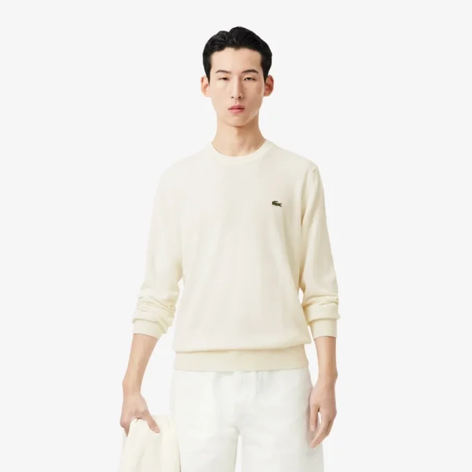 Maglione da uomo in cotone con collo a giro Maglione da uomo in cotone con collo a giro