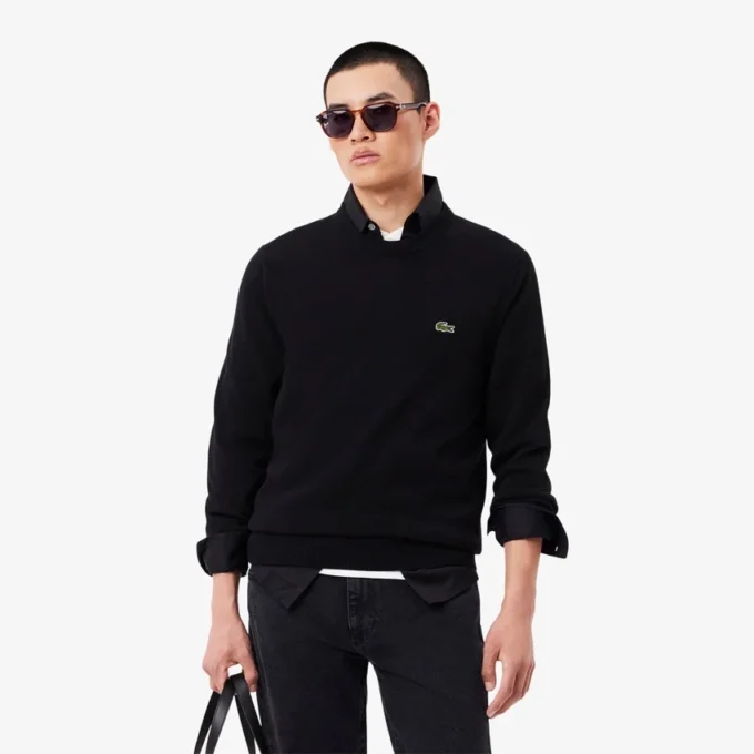 Maglione da uomo in cotone con collo a giro Maglione da uomo in cotone con collo a giro