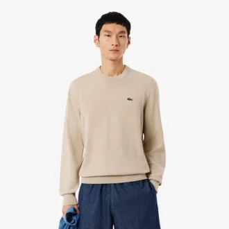 Maglione da uomo in cotone con collo a giro