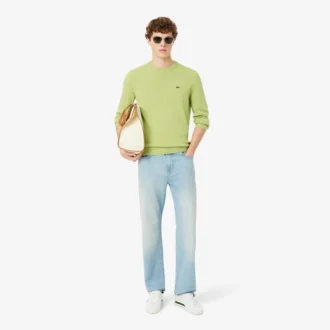 Maglione da uomo in cotone con collo a giro