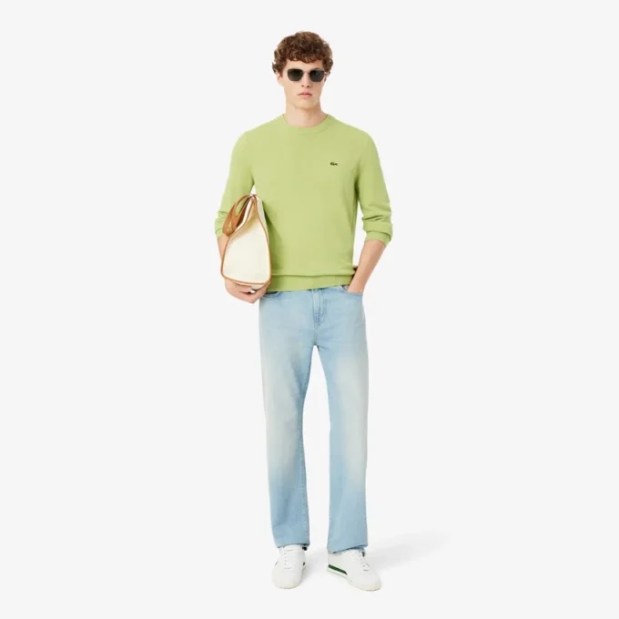 Maglione da uomo in cotone con collo a giro Maglione da uomo in cotone con collo a giro