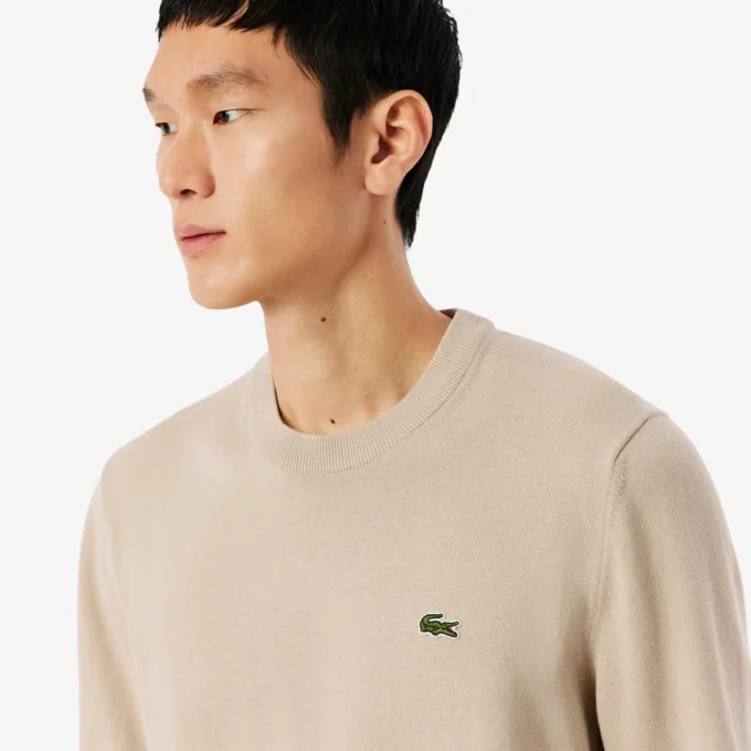 Maglione da uomo in cotone con collo a giro Maglione da uomo in cotone con collo a giro