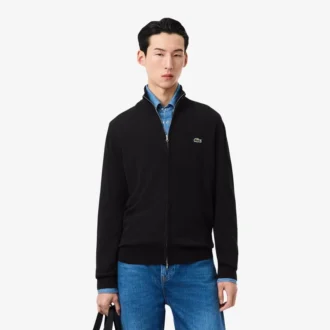 Maglione da uomo in cotone con collo alto e zip