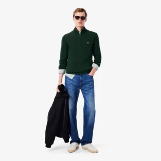 Maglione da uomo in cotone con collo alto e zip