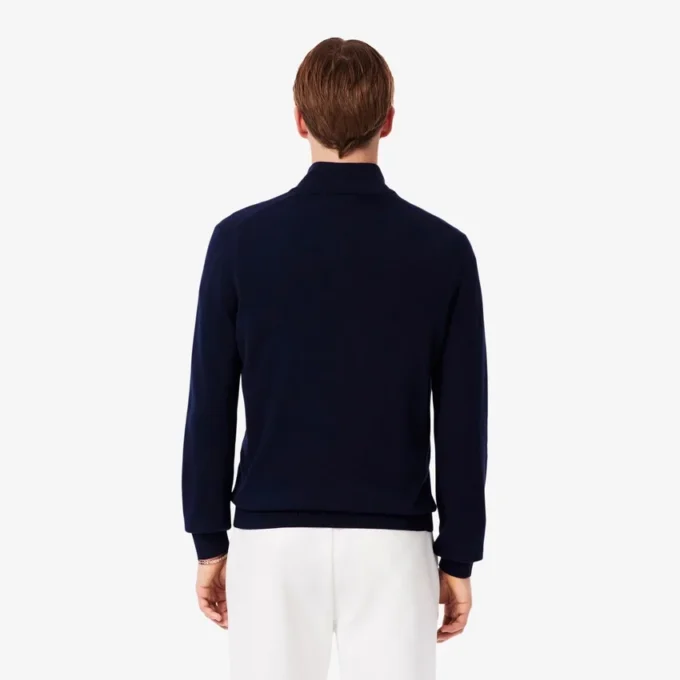 Maglione da uomo in cotone con collo alto e zip Maglione da uomo in cotone con collo alto e zip