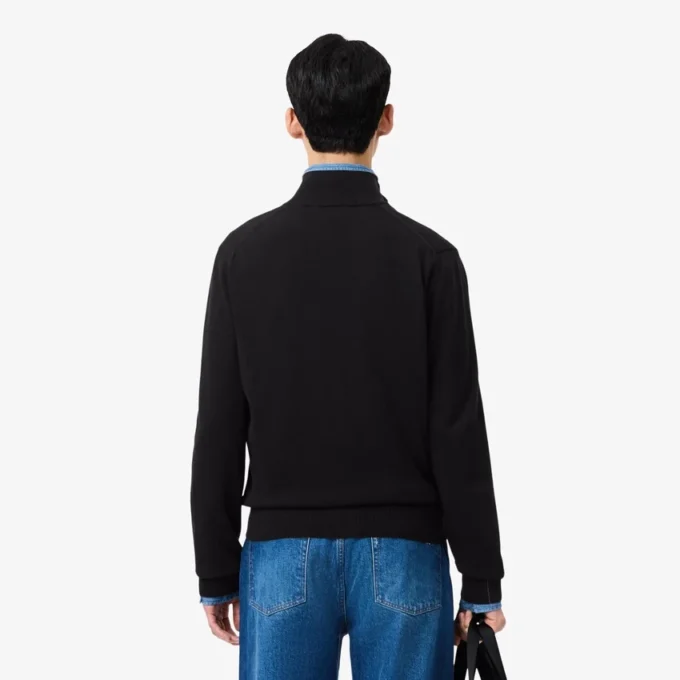 Maglione da uomo in cotone con collo alto e zip Maglione da uomo in cotone con collo alto e zip