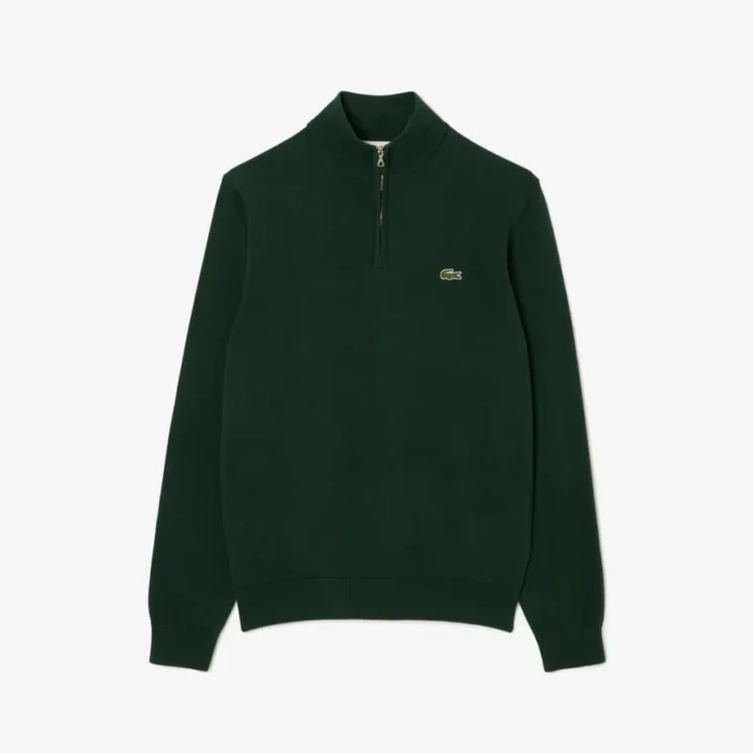 Maglione da uomo in cotone con collo alto e zip Maglione da uomo in cotone con collo alto e zip