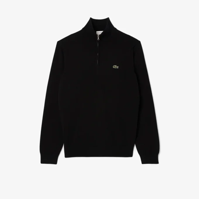 Maglione da uomo in cotone con collo alto e zip Maglione da uomo in cotone con collo alto e zip