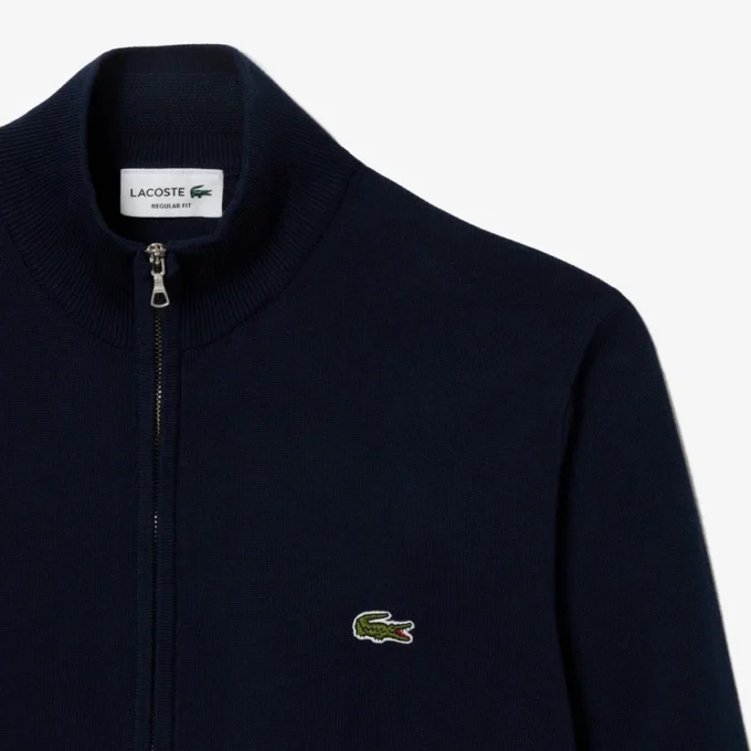 Maglione da uomo in cotone con collo alto e zip Maglione da uomo in cotone con collo alto e zip