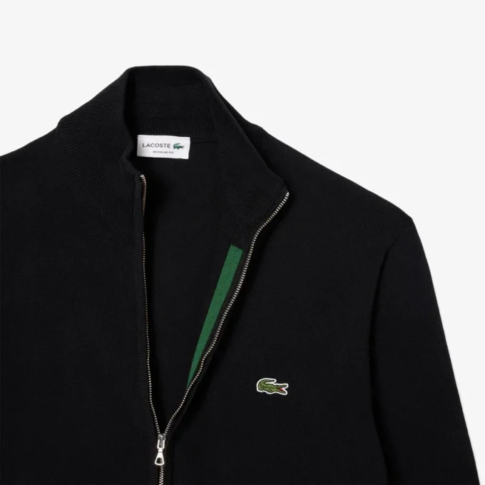 Maglione da uomo in cotone con collo alto e zip Maglione da uomo in cotone con collo alto e zip