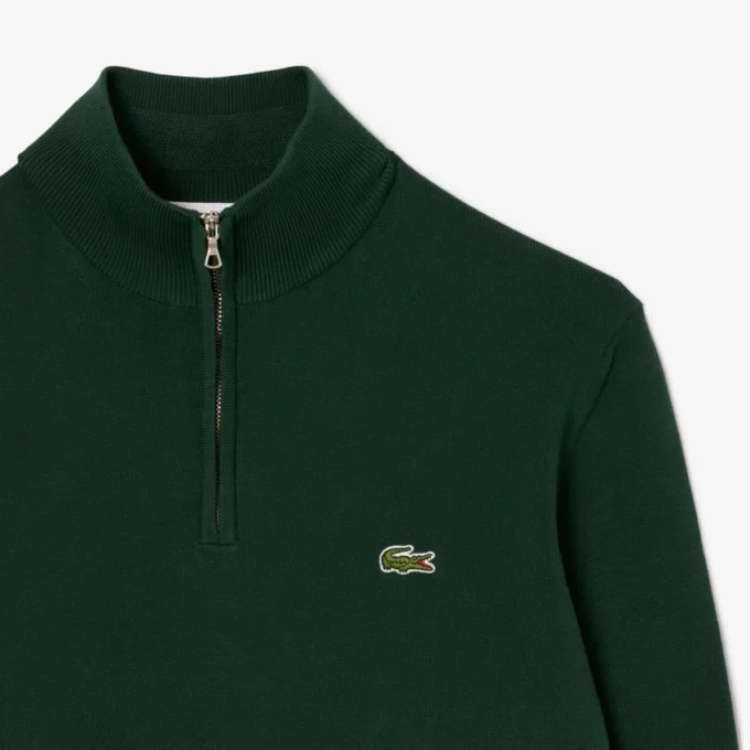 Maglione da uomo in cotone con collo alto e zip Maglione da uomo in cotone con collo alto e zip