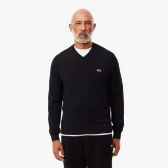 Maglione da uomo in cotone con scollo a V