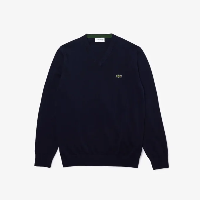 Maglione da uomo in cotone con scollo a V Maglione da uomo in cotone con scollo a V