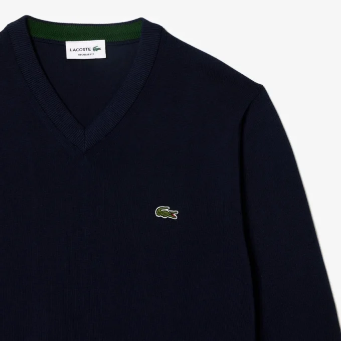 Maglione da uomo in cotone con scollo a V Maglione da uomo in cotone con scollo a V