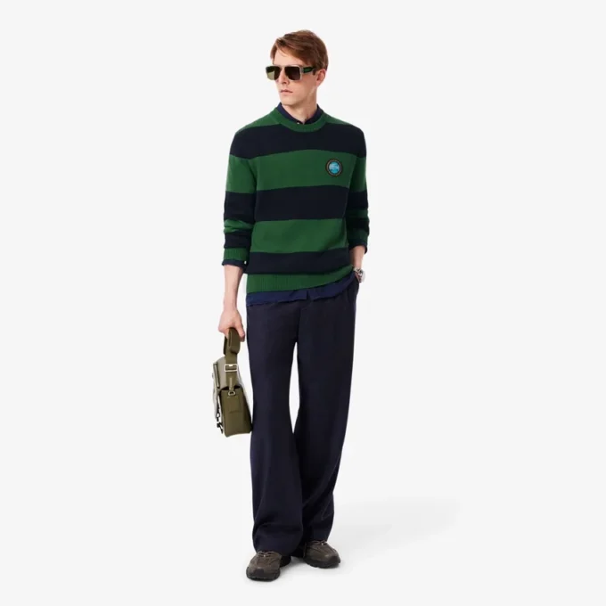 Maglione da uomo in jersey di cotone a righe Maglione da uomo in jersey di cotone a righe