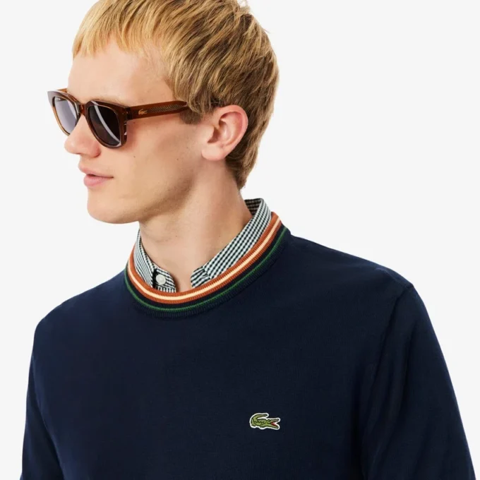 Maglione da uomo in jersey di cotone a righe Maglione da uomo in jersey di cotone a righe