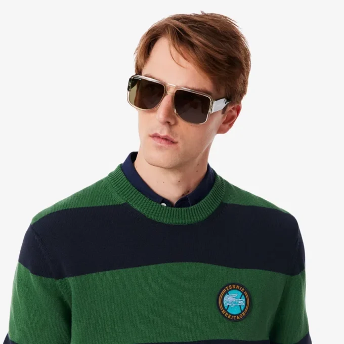 Maglione da uomo in jersey di cotone a righe Maglione da uomo in jersey di cotone a righe