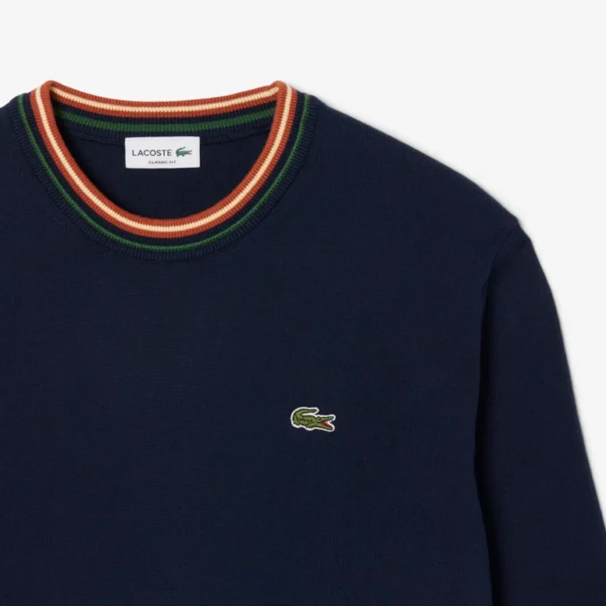 Maglione da uomo in jersey di cotone a righe Maglione da uomo in jersey di cotone a righe