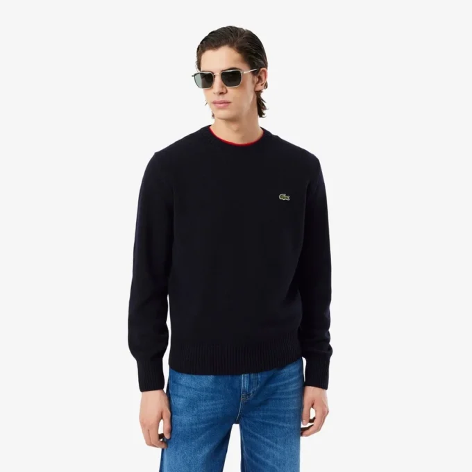 Maglione da uomo in lana a girocollo Maglione da uomo in lana a girocollo