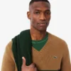Maglione da uomo in lana a righe con scollo a V Maglione da uomo in lana a righe con scollo a V