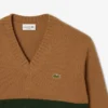 Maglione da uomo in lana a righe con scollo a V Maglione da uomo in lana a righe con scollo a V
