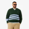 Maglione da uomo in lana a righe con scollo a V Maglione da uomo in lana a righe con scollo a V