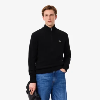 Maglione da uomo in lana con collo alto e zip